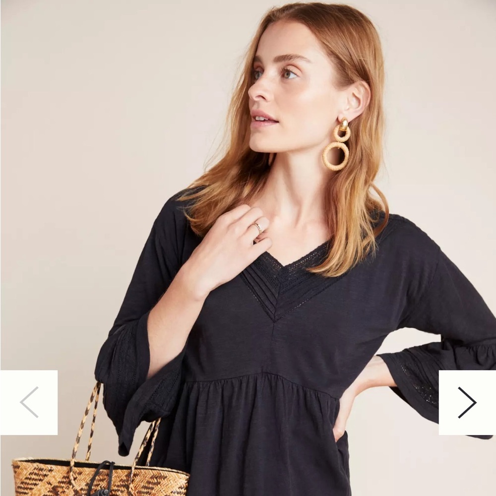 NWT Anthropologie Siobhan Babydoll Peasant Lace Top Small